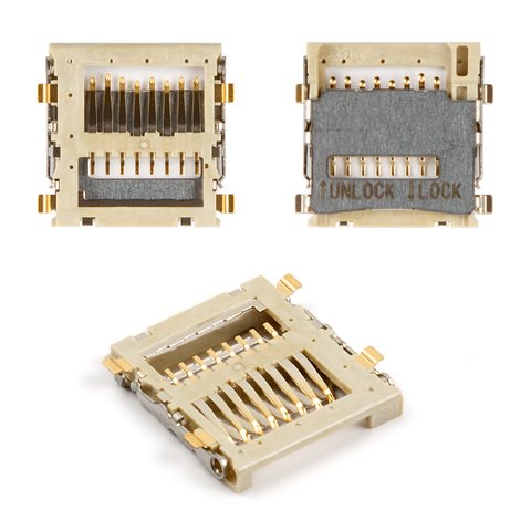 Коннектор карты памяти для Samsung B3310, B520, B5702, C5110, C6112, D880, D888 , E2120, E2121, E2130, F250, F250L, M2310, M2510, M2520, M2710, S3500, S5600, S5600v, #3709 001394