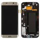 Дисплей для Samsung G925F Galaxy S6 EDGE, золотистий, з рамкою, Original, сервісне опаковання, #GH97-17162C/GH97-17317C/GH97-17334C