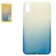 Чохол Baseus для iPhone XS Max, синій, прозорий, з фактурою, силікон, #WIAPIPH65-XC03