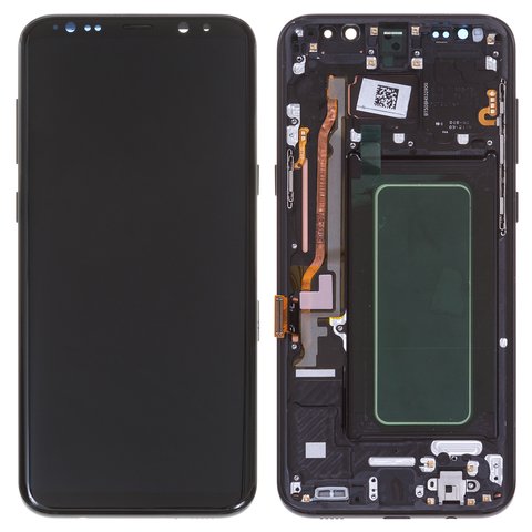 Дисплей для Samsung G955 Galaxy S8 Plus, чорний, з рамкою, Оригінал переклеєне скло , midnight black