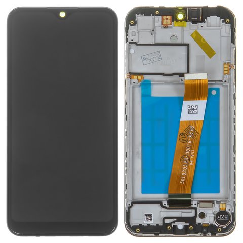 Дисплей для Samsung A015 Galaxy A01, A015F Galaxy A01, чорний, з рамкою, Original PRC , з вузьким конектором, original glass