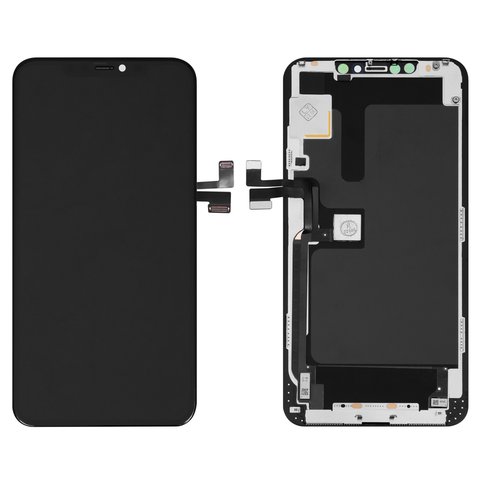 Дисплей для iPhone 11 Pro Max, чорний, з рамкою, Original PRC , Self welded OEM