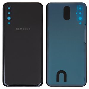 Задняя панель корпуса для Samsung A505F DS Galaxy A50, черная, со стеклом камеры