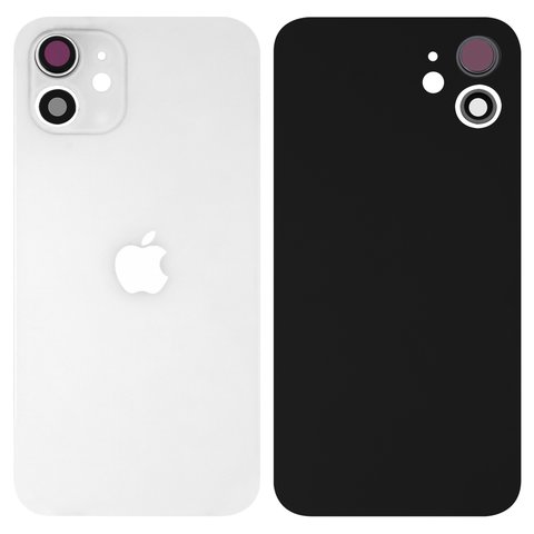 Задняя панель корпуса для iPhone 12, белая, со стеклом камеры, small hole