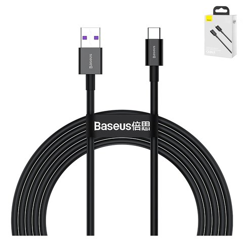 USB кабель Baseus Superior, USB тип C, USB тип A, 200 см, 66 Вт, 6 А, чорний, #CATYS A01