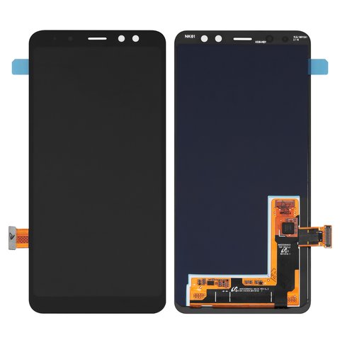 Дисплей для Samsung A530 Galaxy A8 2018 , чорний, без рамки, Оригінал переклеєне скло 
