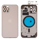 Корпус для iPhone 12 Pro, золотистый, с держателем SIM-карты, с боковыми кнопками, gold
