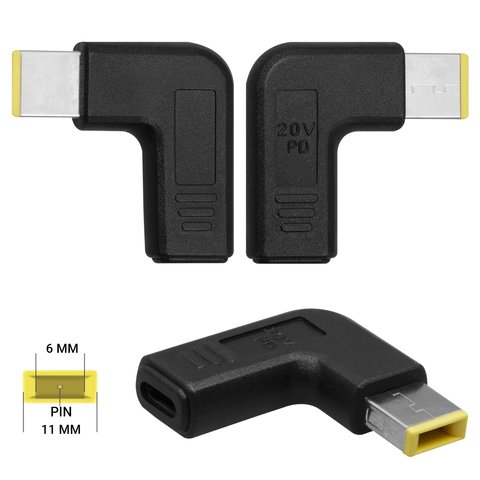 Адаптер для зарядки PD trigger для ноутбуков, 20 B, квадратный, USB тип C, 11×6 мм , square tip