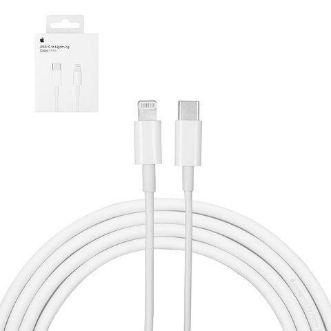 USB кабель, USB тип C, Lightning, 100 см, белый, service pack box