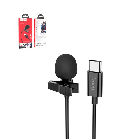 Микрофон петличный Hoco L14, с клипсой, USB тип C, 2 м, #6931474761156