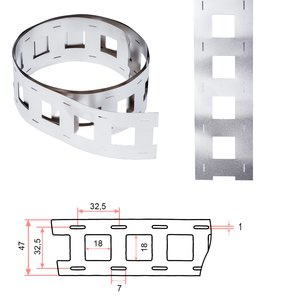 Лента никелевая для сварки аккумуляторов 32650 32700 2P, 0,2 мм, 32,5 мм, 1 м, никелированная сталь