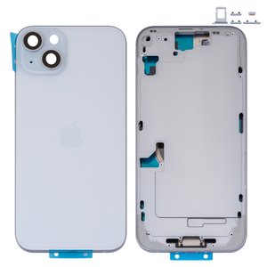 Корпус для iPhone 15 Plus, блакитний, з тримачем SIM карти, з боковими кнопками, Original PRC , EU version