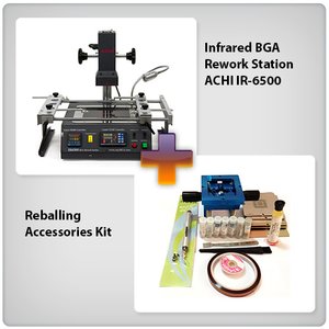 Estación de soldadura infrarroja ACHI IR 6500 + Juego de accesorios para reballing