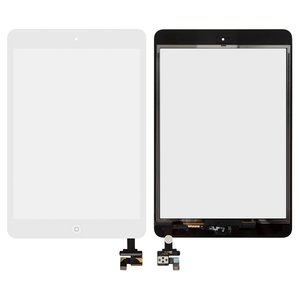 Сенсорный экран для iPad Mini, iPad Mini 2 Retina, с микросхемой , с кнопкой HOME, белый, #A1432 A1454 A1455 A1489 A1490 A1491