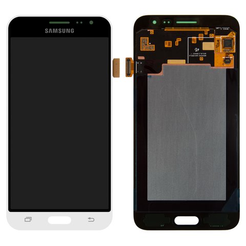 LCD compatible with Samsung J320 Galaxy J3 2016 , white, without frame, Original PRC , dragontrail Glass, original glass 
