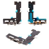Шлейф для iPhone 7 Plus, коннектора наушников, коннектора зарядки, черный, с компонентами