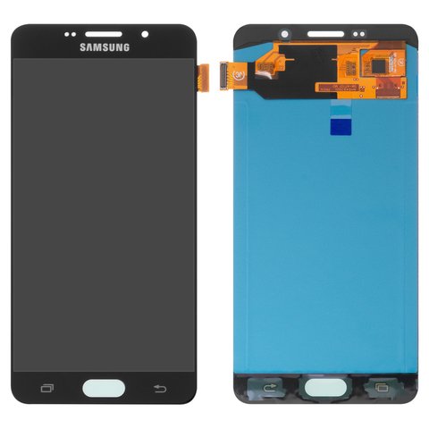 Pantalla LCD puede usarse con Samsung A710 Galaxy A7 2016 , negro, sin marco, High Copy, OLED 