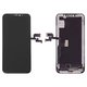 LCD compatible with iPhone X, (black, with frame, change glass)