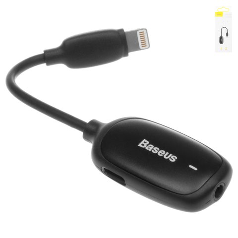 Adapter Baseus L51, Lightning to Dual Lightning + 3.5 3 in1, doesn't support microphone , TRS 3.5 mm, Lightning, black, 2 A  #CALL51 01