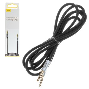 AUX Cable Baseus M30, TRS 3.5 mm, 100 cm, gray, nylon braided  #CAM30 BS1