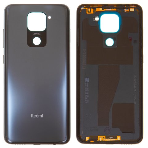 Housing Back Cover compatible with Xiaomi Redmi Note 9, black, with side button, M2003J15SC, M2003J15SG, M2003J15SS 