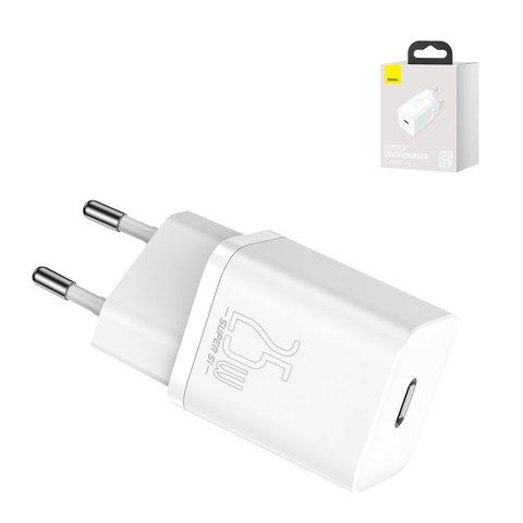 Mains Charger Baseus Super Si, 25 W, Quick Charge, white, without cable, 1 output  #CCSP020102