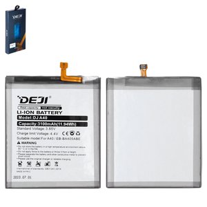 Battery Deji EB BA405ABE compatible with Samsung A405F DS Galaxy A40, Li ion, 3.85 V, 3100 mAh 