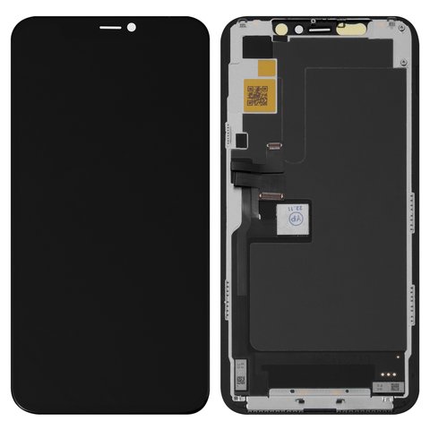 Pantalla LCD puede usarse con iPhone 11 Pro, negro, con marco, AAA, TFT , JK