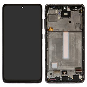 LCD compatible with Samsung A525 Galaxy A52, A526 Galaxy A52 5G, black, with frame, High Copy, OLED 6,42"  