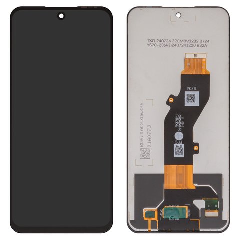 Pantalla LCD puede usarse con Tecno Spark 30C, negro, sin marco, High Copy, kl5, kl5n