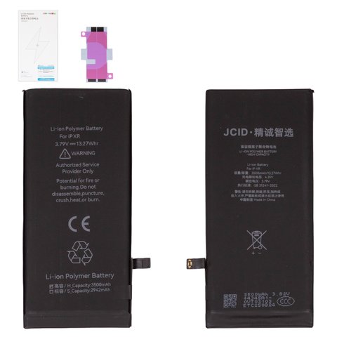 Battery JCID compatible with Apple iPhone XR, Li Polymer, 3.79 V, 3500 mAh, High Capacity 
