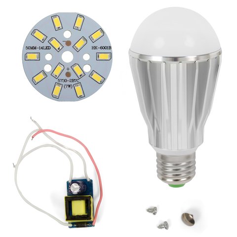 LED Light Bulb DIY Kit SQ Q17 5730 7 W cold white, E27 