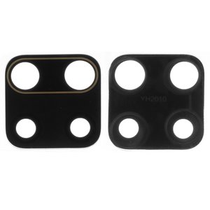 Camera Lens compatible with Xiaomi Redmi Note 9 Pro, Redmi Note 9S, black, without frame, 19x19mm, M2003J6A1G 