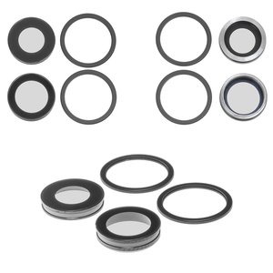 Camera Lens compatible with iPhone 12, black, with frames, set 2 pcs. 