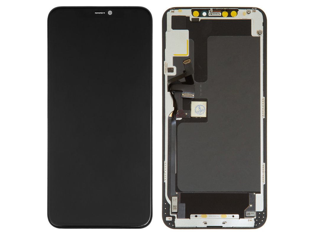 LCD compatible with iPhone 11 Pro Max, (black, with frame, HC, (OLED), GX  OEM hard)
