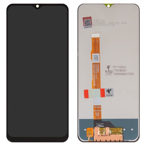 LCD compatible with Vivo Y02s, Y16, Y21, Y21a, Y21e, Y21g, Y21s, Y21t, Y32 2021, Y33e, Y33s 5G, black, without frame, FLYCDI, JTO 107CG 213 182C2323