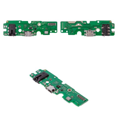 Flat Cable compatible with Tecno Spark 6, headphone connector, charge connector, with microphone, with components, Copy, charging board