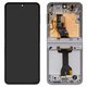 LCD compatible with Samsung F741 Galaxy Z Flip6, (gray, with frame, Original (PRC), silver shadow)
