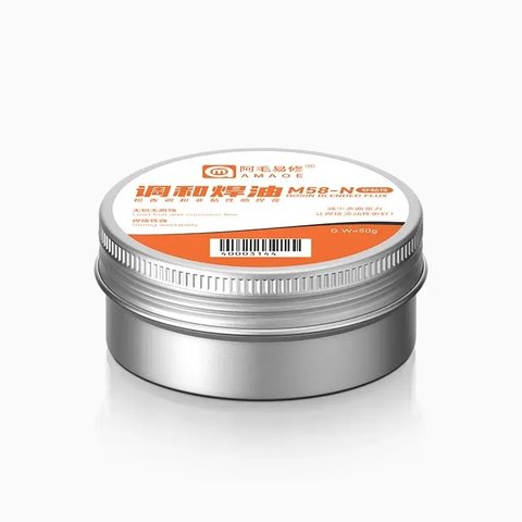 Флюс паста Amaoe M58 N, на основе канифоли высокой очистки, бессвинцовая, 50 г