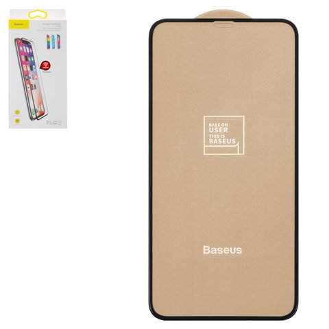 Vidrio de protección templado Baseus puede usarse con Apple iPhone 11 Pro Max, iPhone XS Max, 0.2 mm 9H, Arc Surface, Anti Blue Light, 5D Full Glue, negro, #SGAPIPH65 HE01