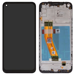 Pantalla LCD puede usarse con Samsung A115 Galaxy A11, M115 Galaxy M11, negro, con marco, FLYCDI