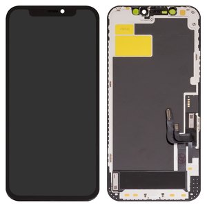 Pantalla LCD puede usarse con iPhone 12, iPhone 12 Pro, negro, con marco, AAA, TFT , ZY, LTPS HD+