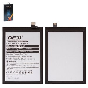 Batería Deji BLP915 puede usarse con Oppo A17, A17k, A57 5G, Li ion, 3.87 V, 5000 mAh