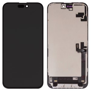 Pantalla LCD puede usarse con iPhone 16 Plus, negro, con marco, AAA, TFT , ZY, LTPS FHD