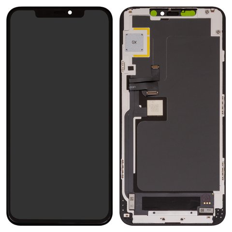 Pantalla LCD puede usarse con iPhone 11 Pro Max, negro, con marco, AAA, TFT , GXYK