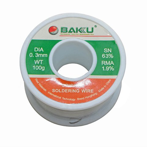 Припой BAKU BK 100, Sn 97% , катушка, 0,3 мм, 100 г