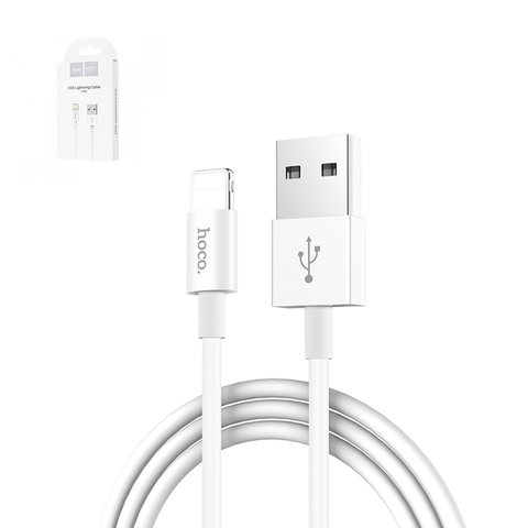 USB кабель Hoco X23, USB тип A, Lightning, 100 см, 2 A, белый, #6957531072836
