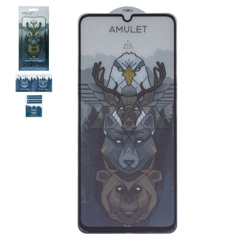 Захисне скло iNobi Amulet для Samsung A055 Galaxy A05, A057 Galaxy A05s, Full Glue, Anti Static, чорний, шар клею нанесений по всій поверхні