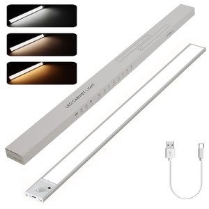 Нічник KH UC 016S, алюмінієвий, з датчиком руху, з акумулятором, з кабелем, 60 см, 3 Вт, сріблястий