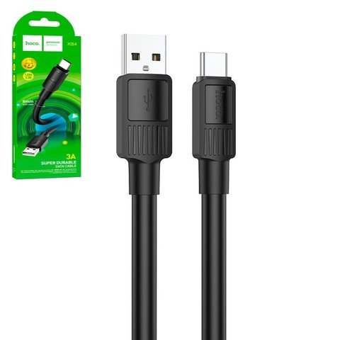 USB кабель Hoco X84, USB тип C, USB тип A, 100 см, 3 A, чорний, #6931474771001
